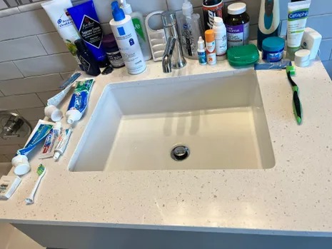Bathroom sink after cleaning — BrightWay cleaning gallery